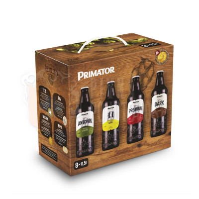 Primátor Multipack  Osem zlatých 8x0,5l sklo 